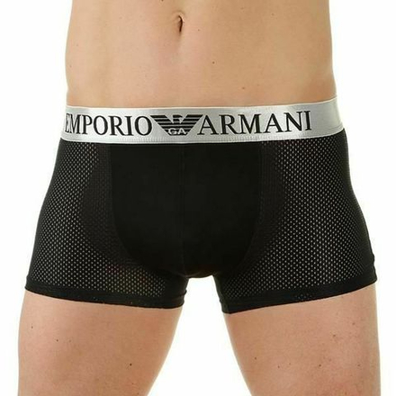 Мужские трусы боксеры черные Emporio Armani в сетку