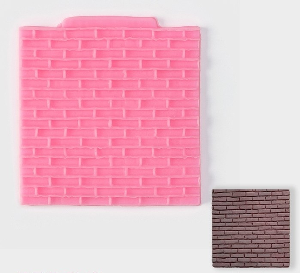 Молд силиконовый для заливки "Кирпичная стена" 10см