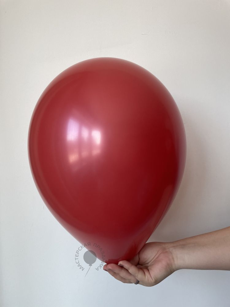 S Шар пастель 12" / 30 см (016) Красный Королевский/ Императорский (БГ-17)