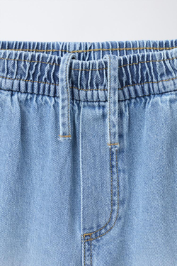 ZARA ДЖИНСОВЫЕ ШОРТЫ BAGGY CARPENTER, СИНИЙ