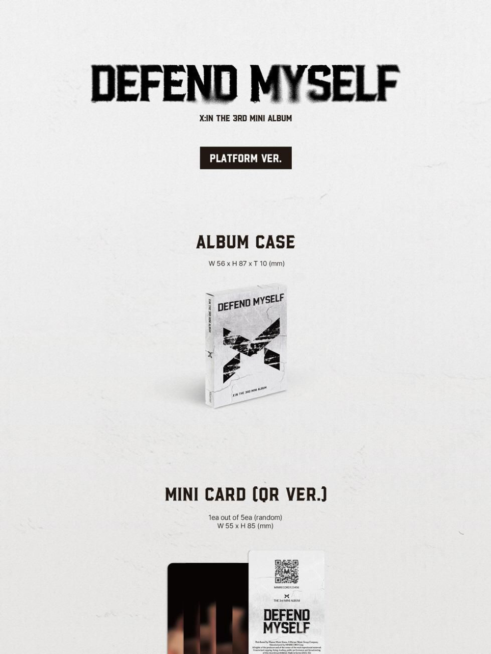 Альбом X:IN - DEFEND MYSELF 3rd Mini Album PLATFORM Version