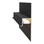 Теневой плинтус с рассеивателем чёрный анодированный С-22.2.3 55x16x2500 мм