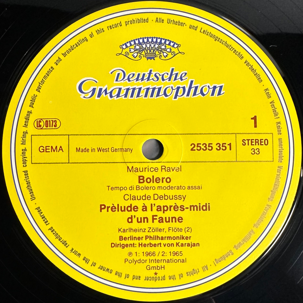 Равель - Болеро / Дебюсси - Море, Прелюдия к Послеполуденному отдыху фавна (Германия 1979г.)