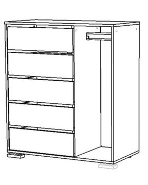 Комод НАПОЛИ-1 /904*1017*425/ левый белый