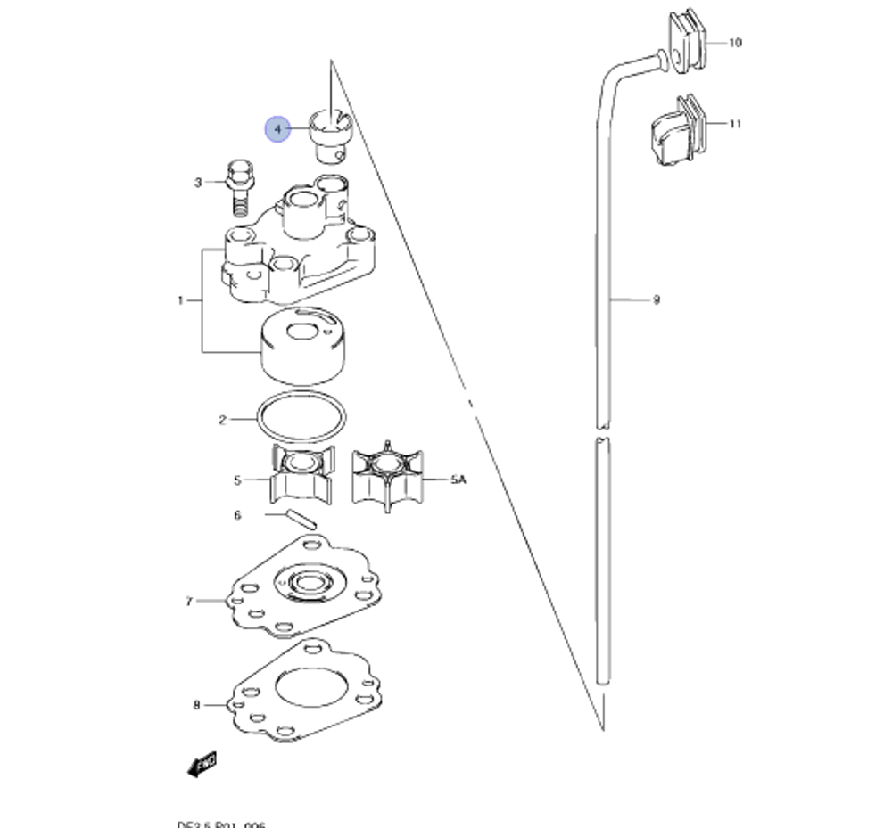 Втулка помпы Suzuki DF2.5