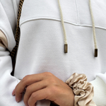 Худи OVERSIZE REGULAR из хлопка и шёлка МОЛОЧНО-БЕЛЫЙ