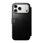 Кожаный чехол-книжка MagSafe Nomad Horween Modern Leather Folio для iPhone 17 Pro Max Гибридный укреплённый чехол из натуральной кожи Horween с сенсорной накладкой для Контроллера камеры. Есть отделение для купюр и встроенный картхолдер — вмещает до трёх