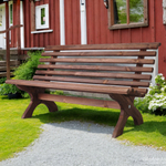 Скамейка садовая Осло спинкой деревянная для сада из массива сосны, венге