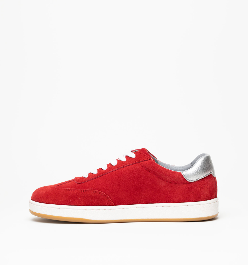 Кеды женские натуральная кожа, красные