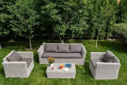 "Капучино" лаунж-зона из искусственного ротанга, цвет бежевый