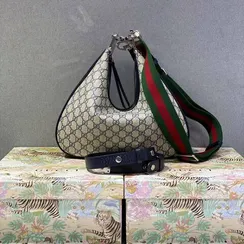 Маленькая женская сумка через плечо Gucci Attache бежевый