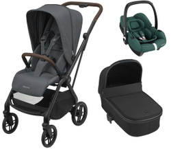 Детская коляска Maxi-Cosi Leona2 Oria 3 в 1 с автокреслом CabrioFix Essential green 1204204110 Twillic Graphite/1507672111 Essential Black