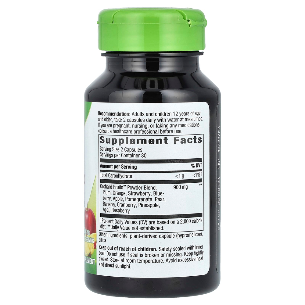 Nature's Way, Orchard Fruits, фруктовая смесь в порошке, 60 веганских капсул