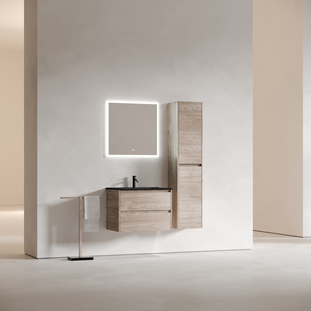 Тумба подвесная под раковину Sancos Libra, дуб галифакс натуральный 690х450х500 мм