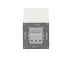 Розетка силовая, 2P+E, с з/ш, с крышкой, IP44, KANT, белый песок