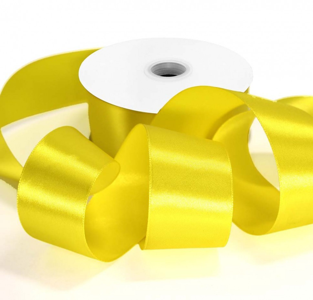 Лента Атласная 5см х 55м Сатин (Желтый)