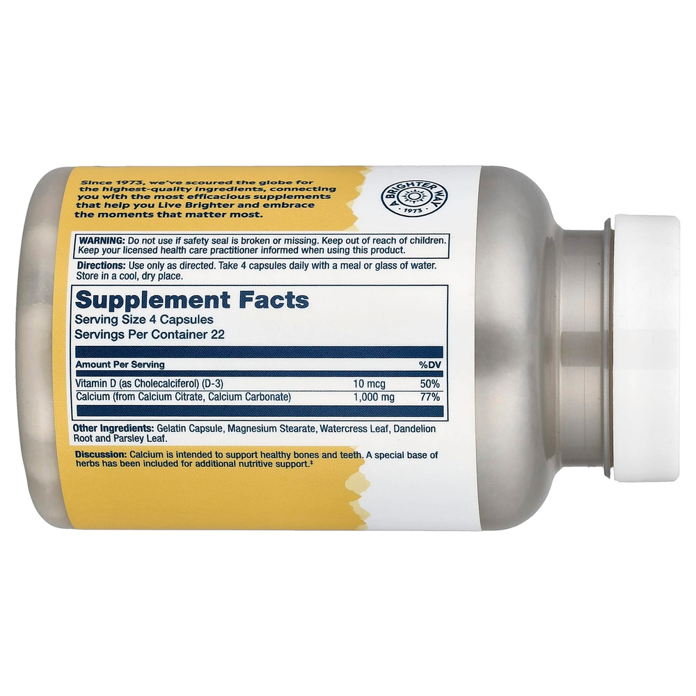 Solaray, цитрат кальция с витамином D3, 90 капсул