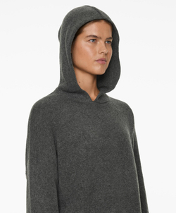 Oysho Свитер оверсайз с капюшоном, темно-серый