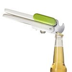 Открывалка 3-в-1 pivot, бело-зеленая