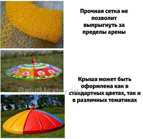 Батутная арена "Восторженный ребенок" с двумя горками и крышей 4,5x4x3 м