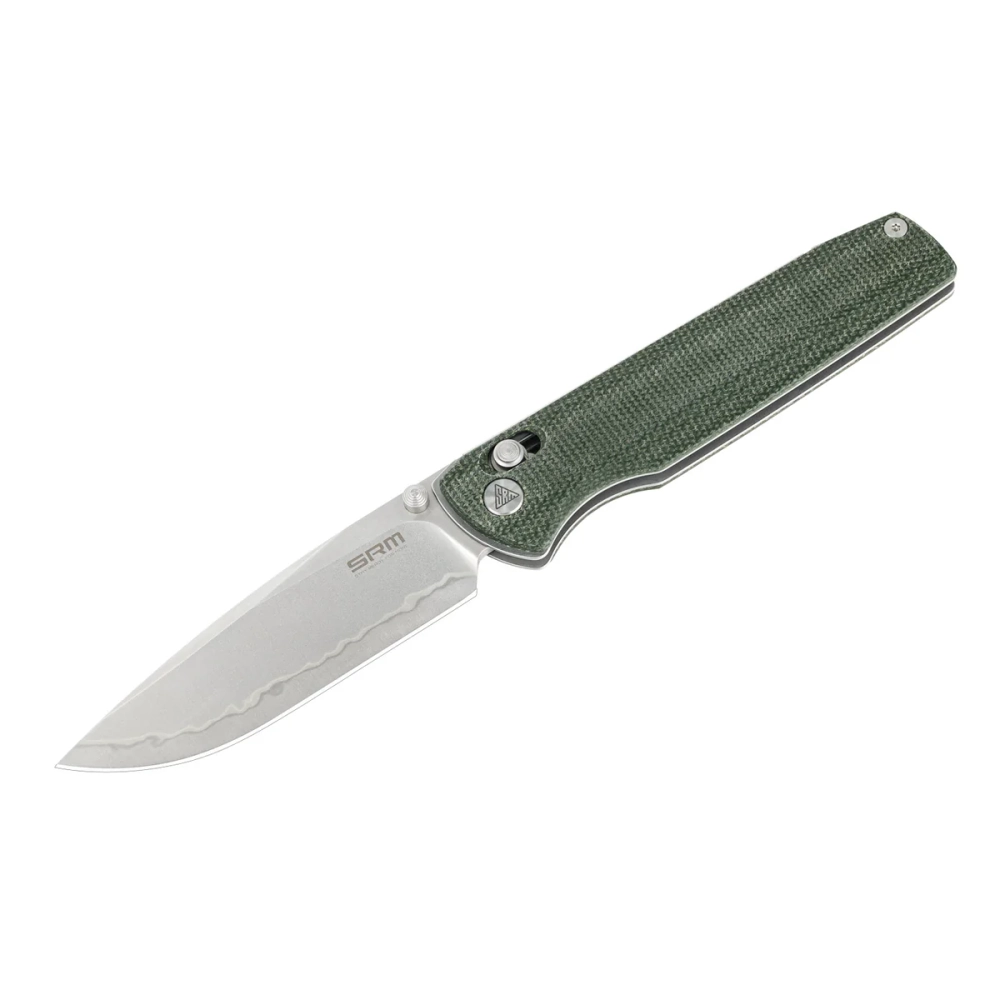 Нож складной SRM 255L-MG2 Medal Beadblast (140Cr Laminated, Green Micarta)