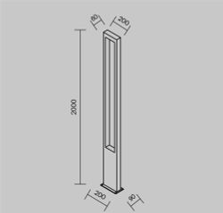 Светильник столбик ландшафтный 25вт 60x200x2000мм