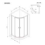 Душевое ограждение AM.PM X-Joy W88G-205-080BT64 Стекла прозрачные, профиль матовый черный