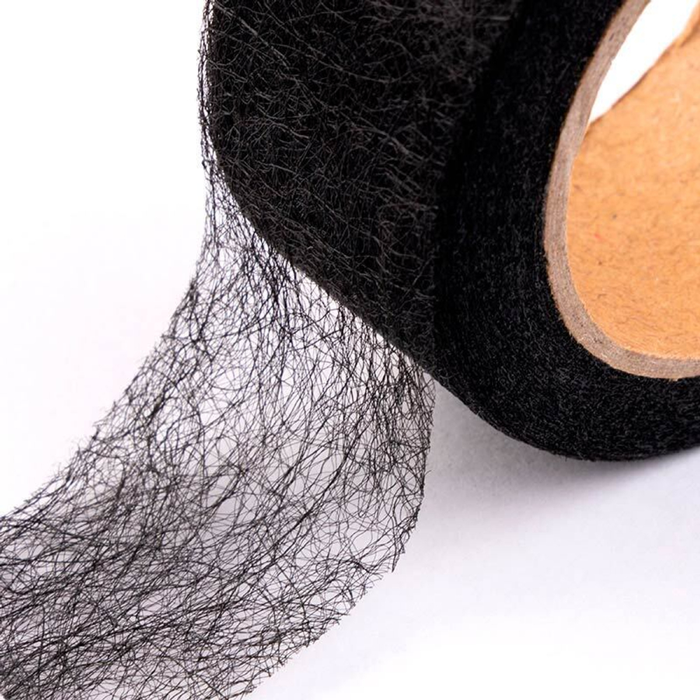 Лента паутинка термоклеевая 25мм*10м, цвет черный