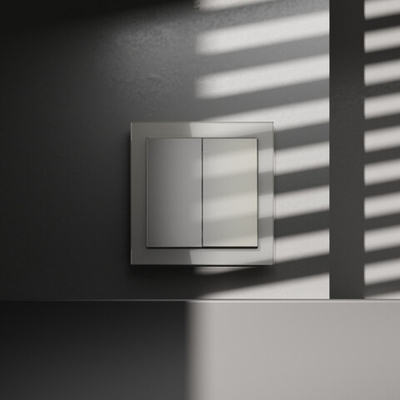 Перекрестный переключатель встраиваемый VOLTUM S70 двухклавишный 10А, (шелк)