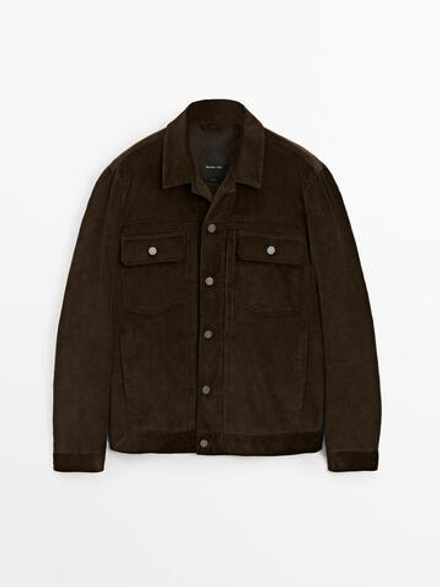 Massimo Dutti Куртка из 100% хлопкового вельвета, коричневый