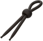 Черное эрекционное лассо на пенис Liquid Silicone Lasso (Цвет: черный)