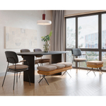 Банкетка Bergenson Bjorn Pea, велюр, бежевая/желтая