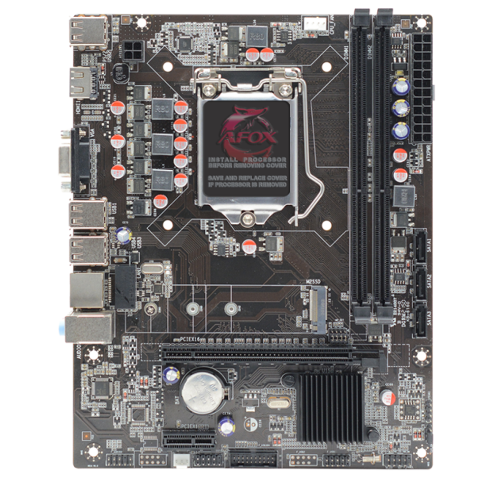 Материнская плата AFOX IH61-MA5-V5, Socket1155, mATX, Retail, 2xDDR3, PCIe2.0, 1xM.2, 100LAN, 8xUSB2, 2xUSB3, CPU TDP 95Вт, VGA, HDMI
