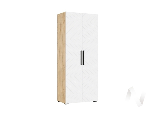 Шкаф 2-х ств (900) Спальня Флэш (дуб крафт/браш вайт)