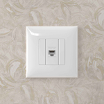 Компьютерная розетка RJ-45 без шторки в стену, кат.5е одинарная, "Avanti", "Белое облако"