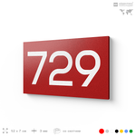 Номер на дверь 729, табличка на дверь для офиса, квартиры, кабинета, аудитории, склада, красная 120х70 мм, Айдентика Технолоджи