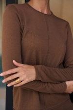 Джемпер с рустом LOREN, карамель