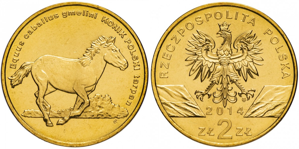 Польша 2 злотых, 2014 Польский коник aUNC