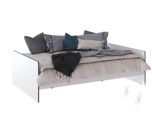 Кровать 0;9м Подростковая Асцелла (белый/графит серый)