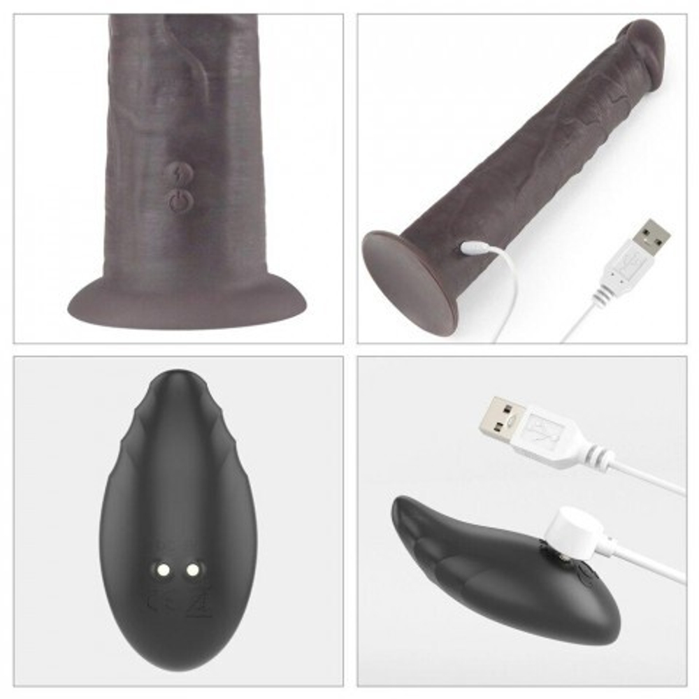 Вибратор-ротатор с пультом ДУ черный (25,4*4,8)