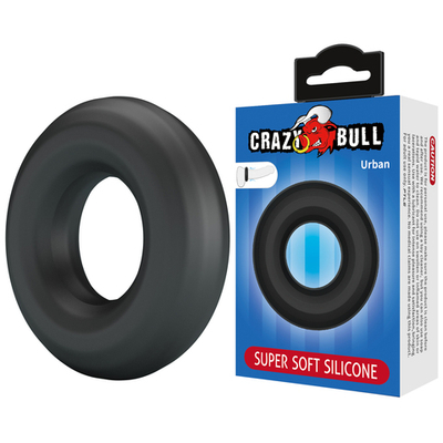 Эрекционное кольцо из силикона черное высокоэластичное CRAZY BULL BI-210253
