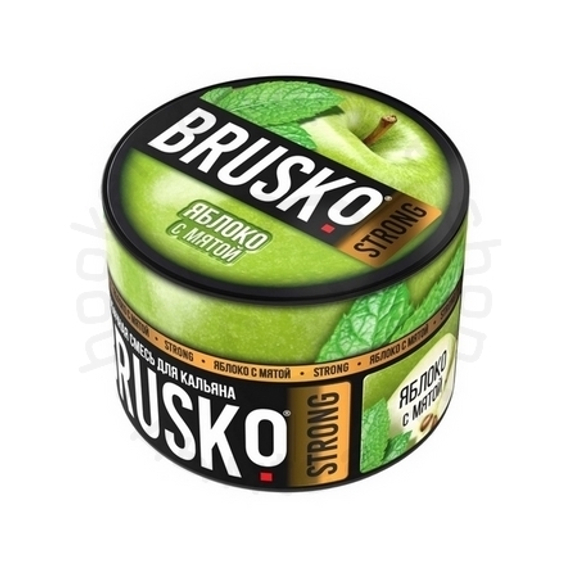 Бестабачная смесь для кальяна BRUSKO, 50 г, Яблоко с мятой, Strong