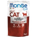Влажный корм Monge Cat Grill для взрослых кошек, из новозеландского ягненка, паучи 85 г - 28 шт