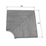 Угловой элемент AquaViva 500х500х70-40, Wood серый