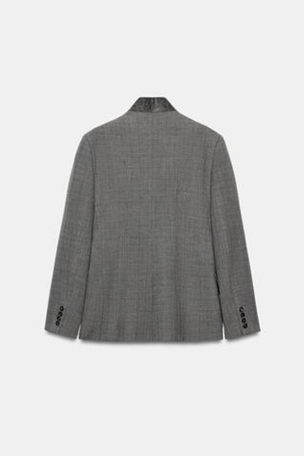 ZARA БЛЕЙЗЕР ОБЛЕГАЮЩЕГО КРОЯ В КЛЕТКУ — ZW COLLECTION, МЯГКИЙ СЕРЫЙ