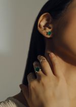 Серьги Crystal Classic с зеленым агатом