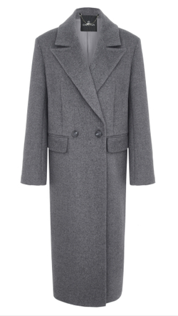 Пальто из шерсти серое