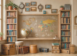 Кабинет №5 старшие классы светлый - фон неопреновый