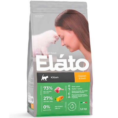 Elato Holistic корм для котят с курицей и уткой (Kitten Chicken & Duck)