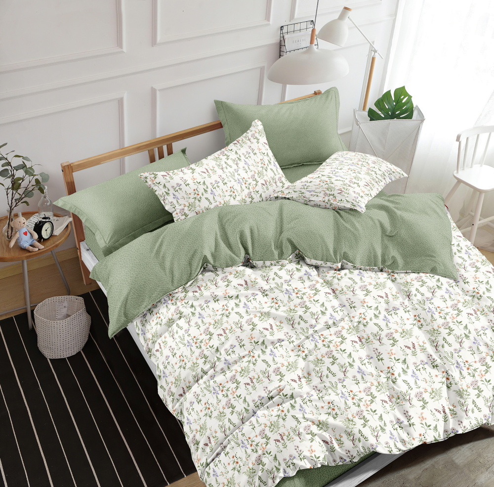 КПБ Евро с простыней на рез. 180х200 ПОПЛИН "П16"